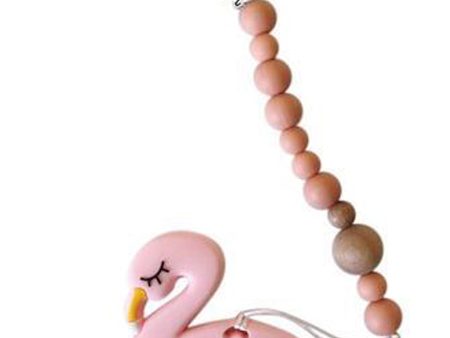 Flamingo Teether + Pacifier Clip For Cheap