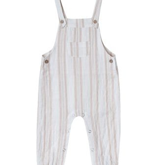 Sand Stripe Baby Overall Online now