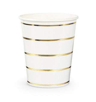 Frenchie Striped Gold Cups Set 8 Supply