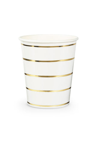 Frenchie Striped Gold Cups Set 8 Supply