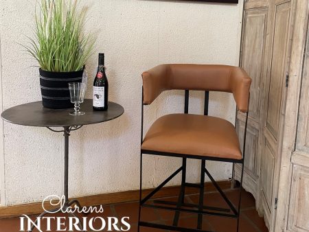 Leather & metal modern bar chairs on Sale