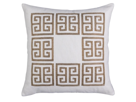 Guy Square Border Pillow -Ivory Gold 24x24 Sale