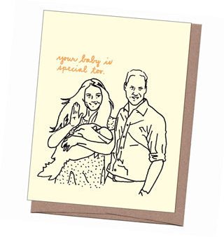 Will, Kate & George New Baby Card on Sale