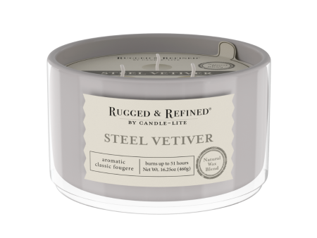 Steel Vetiver 3-wick 16.25oz Jar Candle Online Hot Sale