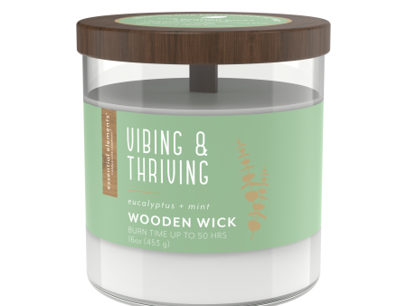 Vibing & Thriving Wooden-Wick 16oz Jar Candle Fashion