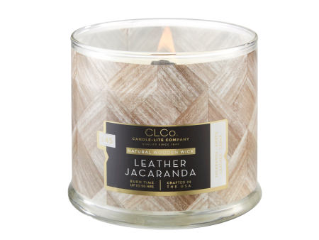 Leather Jacaranda Wooden-Wick 14oz Jar Candle on Sale