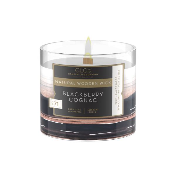 Blackberry Cognac Wooden-Wick 14oz Jar Candle Cheap